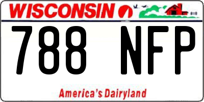 WI license plate 788NFP