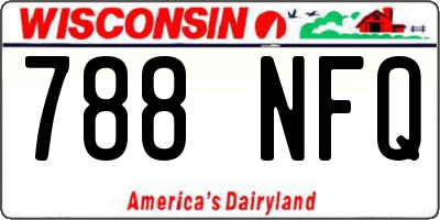 WI license plate 788NFQ