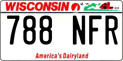 WI license plate 788NFR
