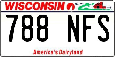 WI license plate 788NFS