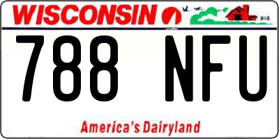 WI license plate 788NFU