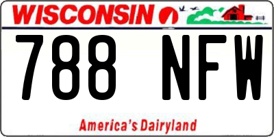 WI license plate 788NFW