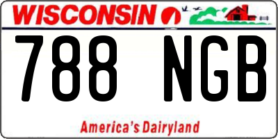 WI license plate 788NGB