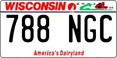 WI license plate 788NGC