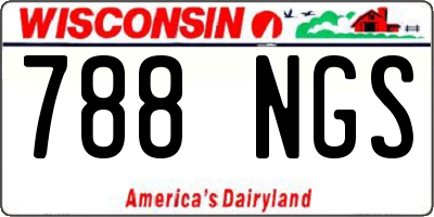 WI license plate 788NGS