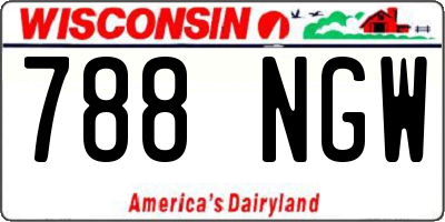 WI license plate 788NGW