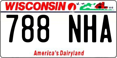 WI license plate 788NHA