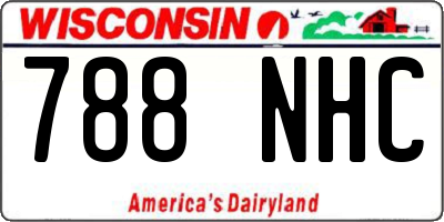 WI license plate 788NHC