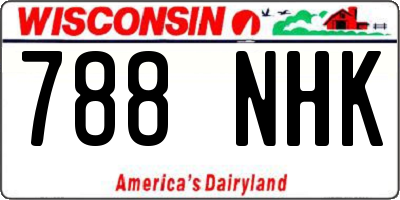 WI license plate 788NHK