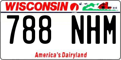 WI license plate 788NHM