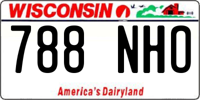 WI license plate 788NHO