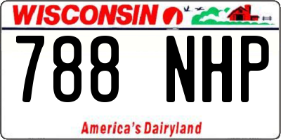 WI license plate 788NHP