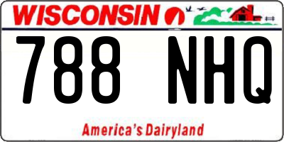 WI license plate 788NHQ