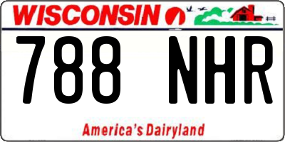 WI license plate 788NHR