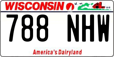 WI license plate 788NHW
