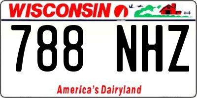 WI license plate 788NHZ
