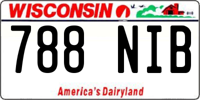 WI license plate 788NIB