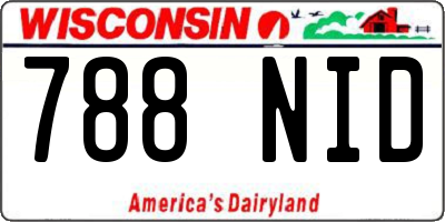 WI license plate 788NID