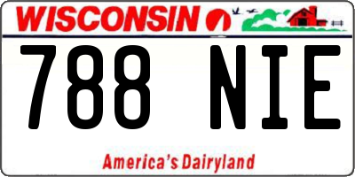 WI license plate 788NIE