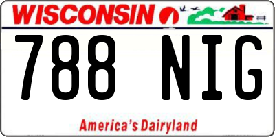 WI license plate 788NIG