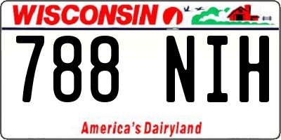 WI license plate 788NIH