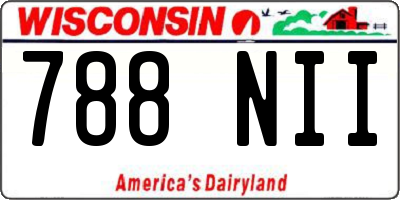 WI license plate 788NII