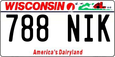 WI license plate 788NIK