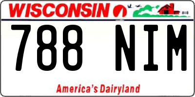 WI license plate 788NIM