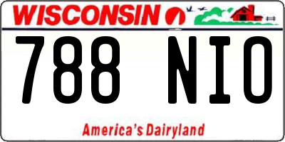 WI license plate 788NIO