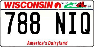 WI license plate 788NIQ