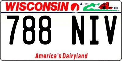WI license plate 788NIV