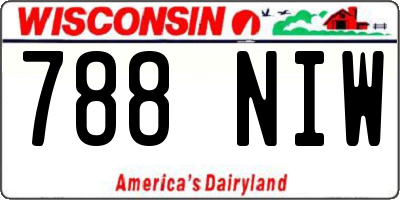 WI license plate 788NIW