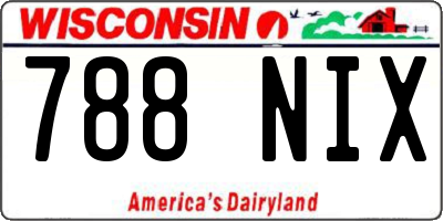 WI license plate 788NIX