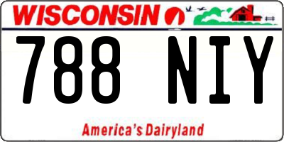 WI license plate 788NIY