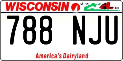 WI license plate 788NJU