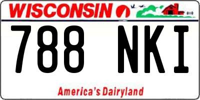 WI license plate 788NKI