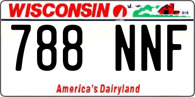 WI license plate 788NNF