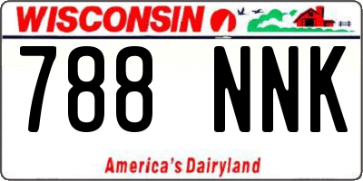 WI license plate 788NNK