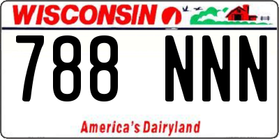 WI license plate 788NNN