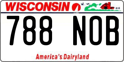 WI license plate 788NOB