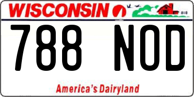 WI license plate 788NOD