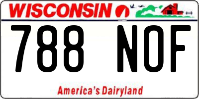 WI license plate 788NOF