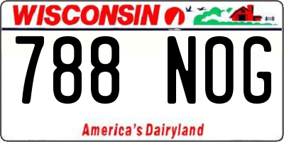 WI license plate 788NOG