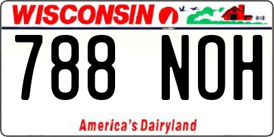 WI license plate 788NOH