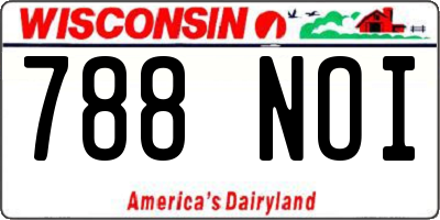 WI license plate 788NOI