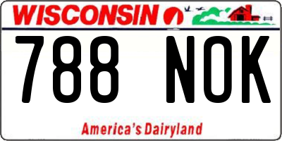 WI license plate 788NOK