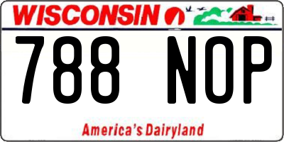 WI license plate 788NOP