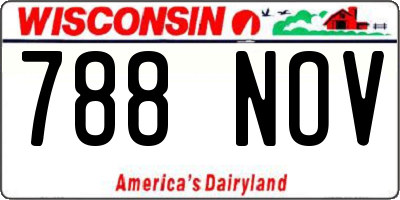 WI license plate 788NOV