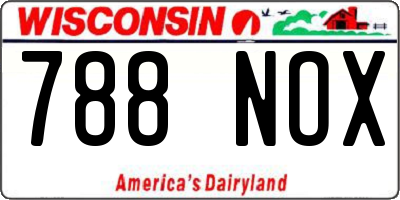 WI license plate 788NOX