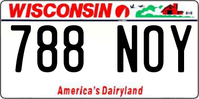 WI license plate 788NOY